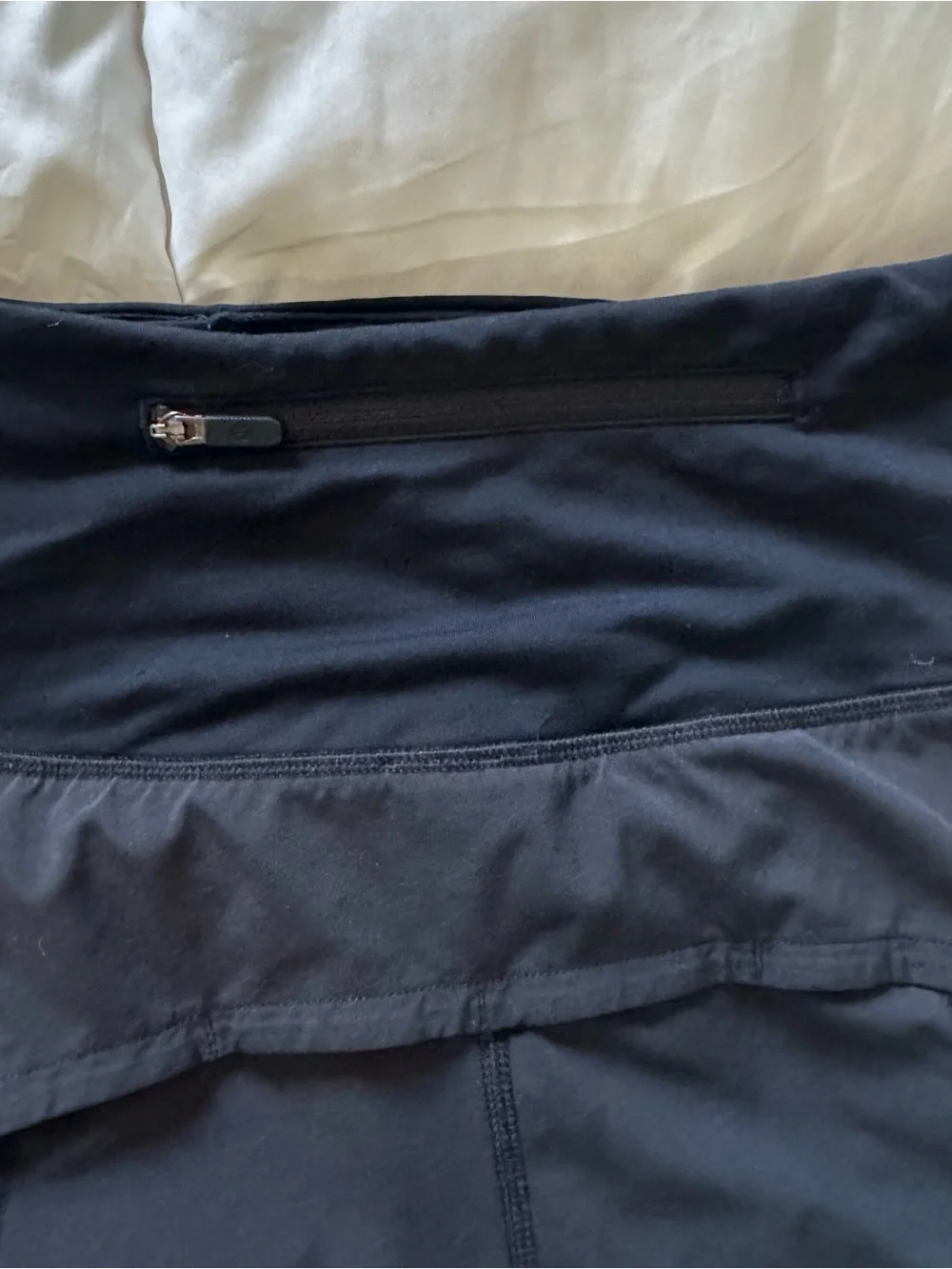 Lululemon Black Running Shorts Size 0 - Built-In Liner - Back Zip Pocket - Picture 3 of 7